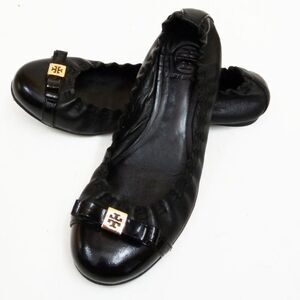 Tory Burch Ambrose Ballet Flats Green Women's‎  size 8.5 Gently Used